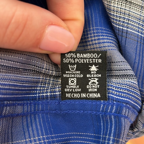 Dixxon Flannel Company Bamboo Short Sleeve Button Up in Ocean Blvd Size Medium - Picture 8 of 9